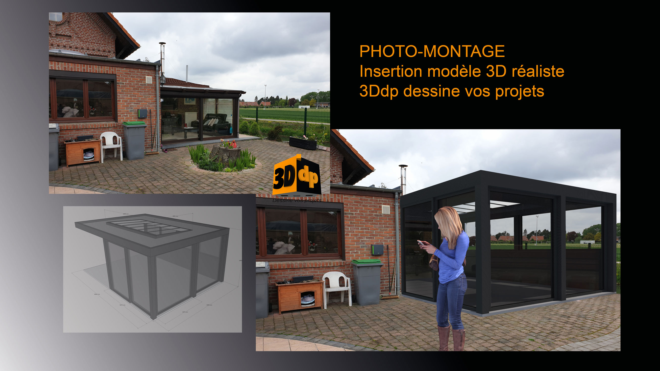 Photo-montage, insersion 3D réaliste.